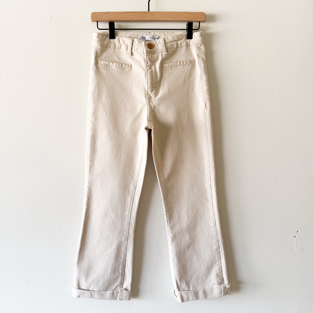 Zara‎ Women's Off-White Straight Leg Jeans Size 6 - Picture 2 of 8